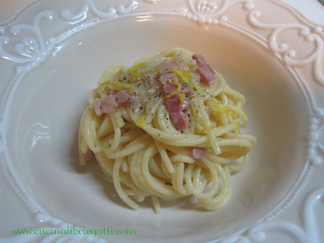 pasta porri crema limone pancetta ricetta spaghetti