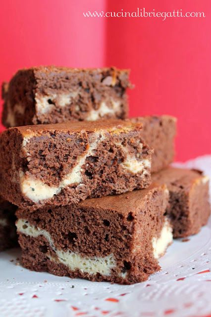 brownies cioccolato marmorizzati ricotta dolce ricetta torta