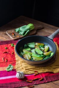 pak choi in padella