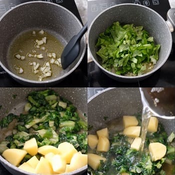 Crema di lattuga e patate 4 preparazione crema di patate e lattuga