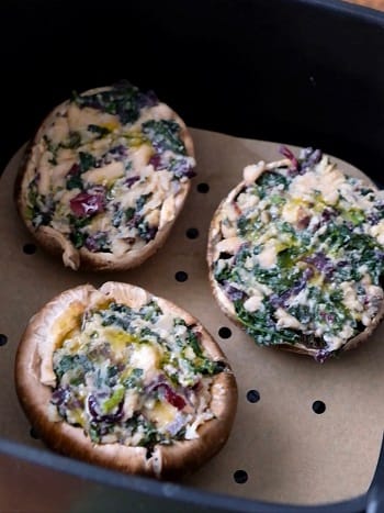 cottura funghi ripieni di cavolo nero