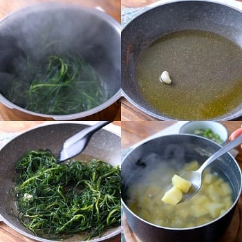 Nidi di agretti con patate e salsa agli asparagi 4 come si preparano i nidi di agretti