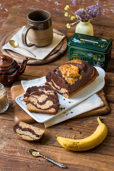 Banana bread zebrato vegano 7 banana bread vegano