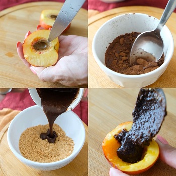 come si preparano le pesche al forno ripiene vegane