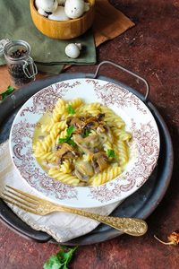 Pasta con crema di patate e funghi 3 pasta con crema di patate e funghi