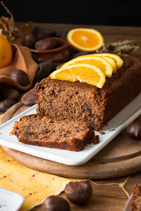 plumcake alle castagne arancia e cioccolato