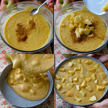 Torta di zucca mele e cannella vegana 6 preparazione torta di zucca mele e cannella