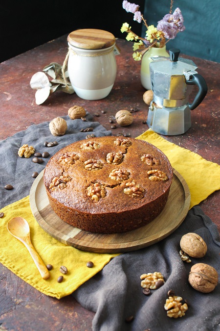 Torta noci e caffè vegana 7 torta di noci e caffè